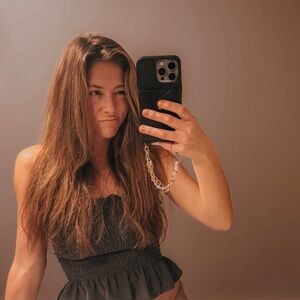 Truly Madly Deeply Ribbed Flow Tube Top Gray